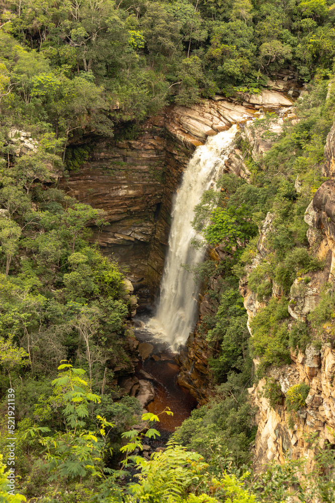 waterfall in Lencois town, Chapada Diamantina, State of Bahia, Brazil