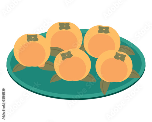 dish with chuseok fruits