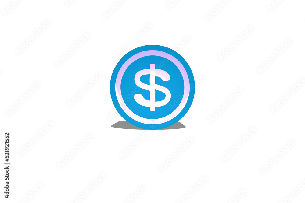 Dollar symbol on white background, 3d rendering Dollar symbol on white background, 3d rendering