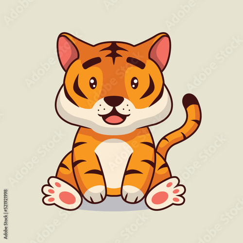 Cute tiger cartoon illustration