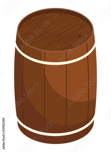 isometric wooden barrel