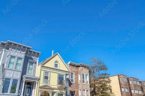 Single townhouses in the suburbs of San Francisco, California