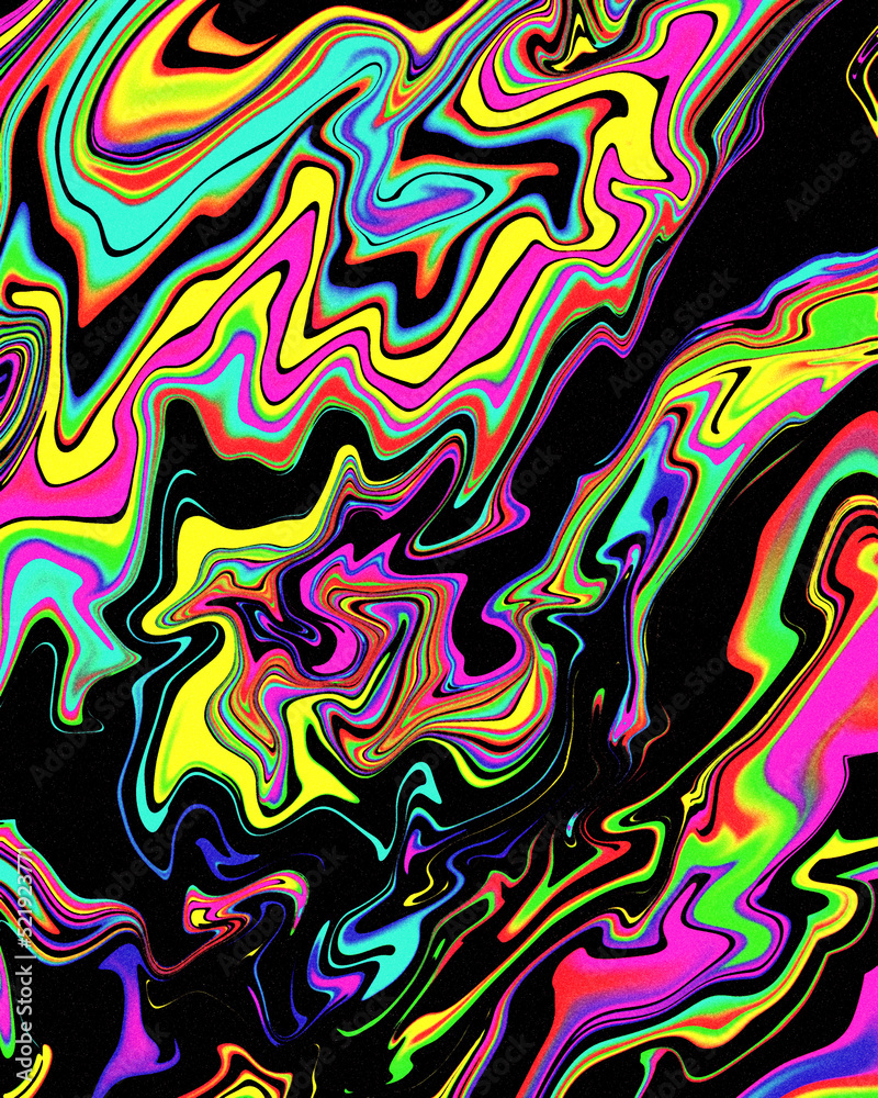abstract neon rainbow colorful wavy marble glitch background