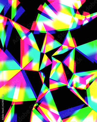 abstract neon rainbow colorful geometric diamond triangle glitch background © ProjectPixels