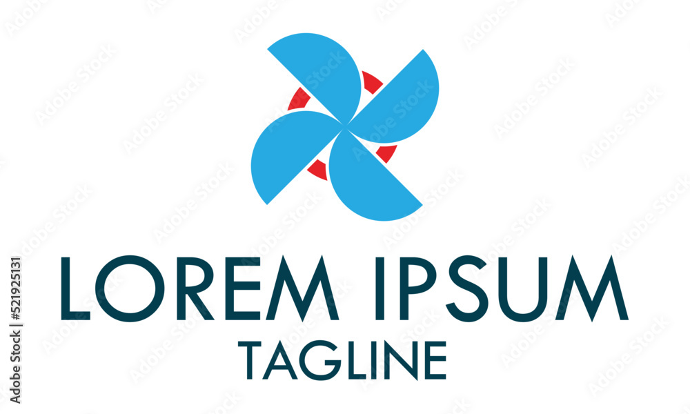 Blue Color Creative Simple propeller Logo Design Blue Color Creative Simple propeller Logo Design