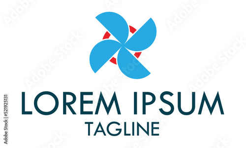Blue Color Creative Simple propeller Logo Design