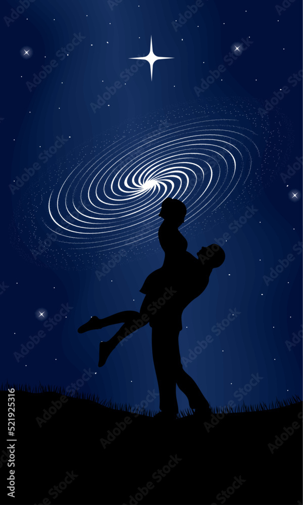 couple in milky way