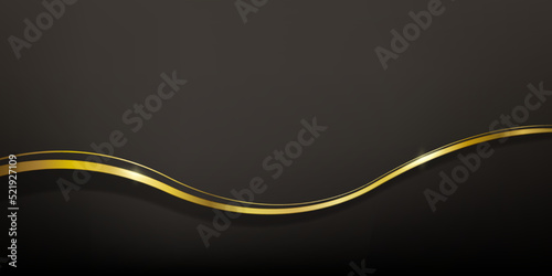 ゴールドの波型曲線でできたラグジュアリーな雰囲気の背景素材