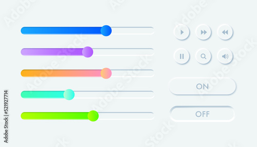 ニューモーフィズムのサウンドボタンセット