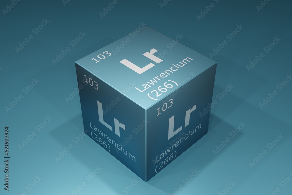 Lawrencium, 3D rendering of symbols of the elements of the periodic table, atomic number, atomic weight, name and symbol. Education, science and technology. 3D illustration Lawrencium, 3D rendering of symbols of the elements of the periodic table, atomic number, atomic weight, name and symbol. Education, science and technology. 3D illustration