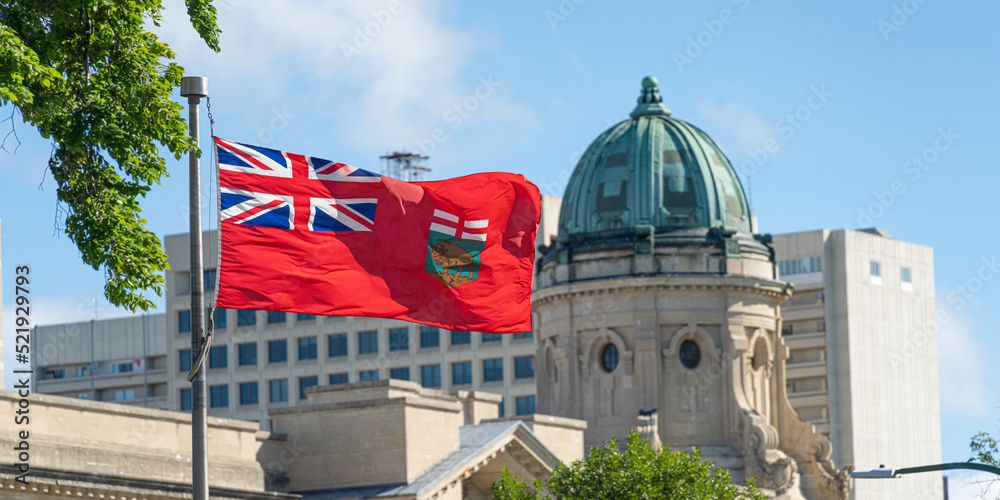 Manitoba Provincial Flag at full mast