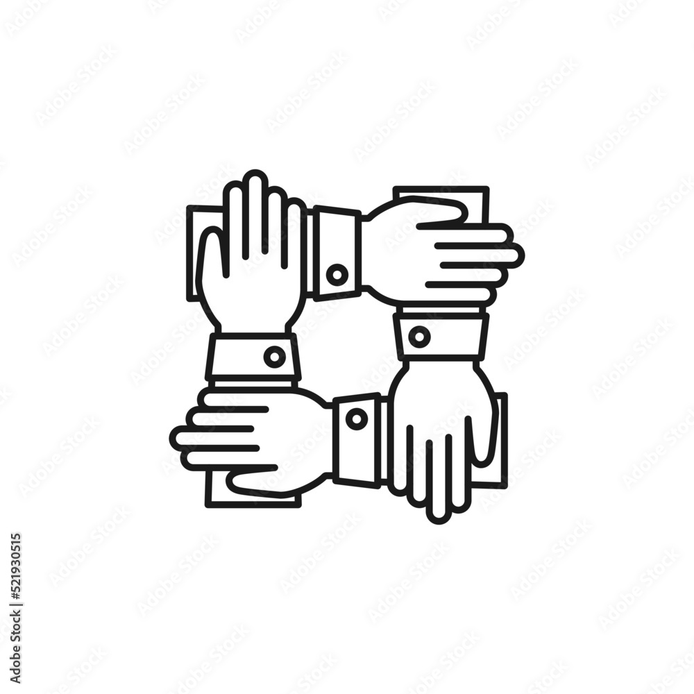 Cooperation line art business cooperation icon design template vector illustration Cooperation line art business cooperation icon design template vector illustration