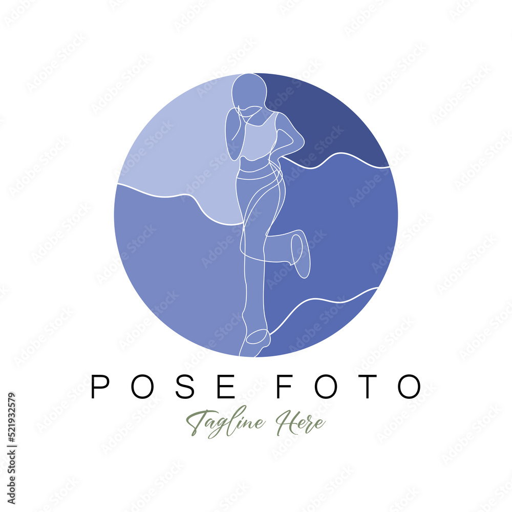 Woman Selfie Pose Logo Design, Photo Style Vector Illustration Woman Selfie Pose Logo Design, Photo Style Vector Illustration