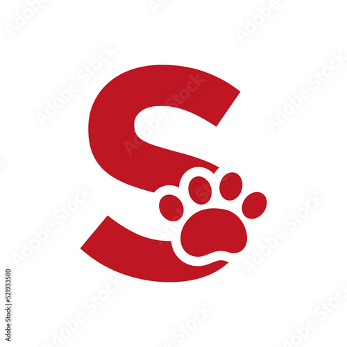 Letter S Pet Care Logo, Dog Logo Design Vector Sign and Symbol Template