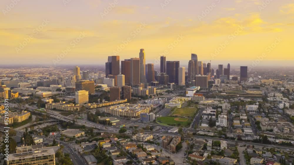 Downtown Los Angeles At Sunset DTLA Time Lapse Hyperlapse Aerial Hyper Lapse Downtown Los Angeles At Sunset DTLA Time Lapse Hyperlapse Aerial Hyper Lapse