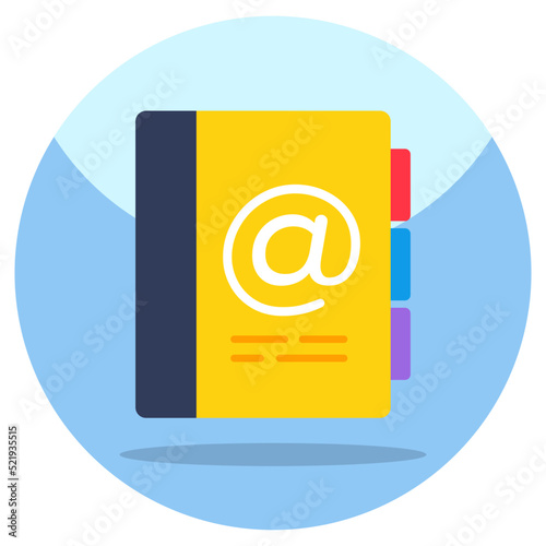 Trendy vector design of contact book 