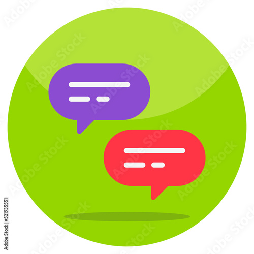 Conceptual flat design icon of chatting 