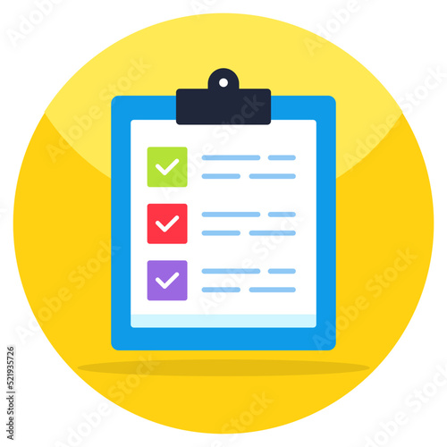 A unique design icon of checklist