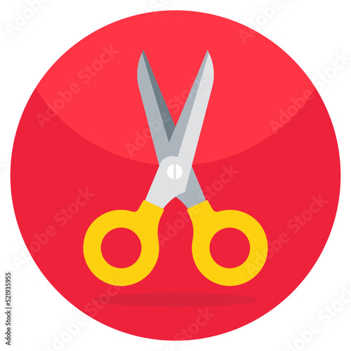 Scissors icon, flat design vector 
