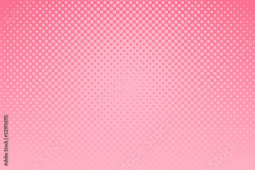 Pink pop art background with halftone dots in retro comic style. Vector illustration.