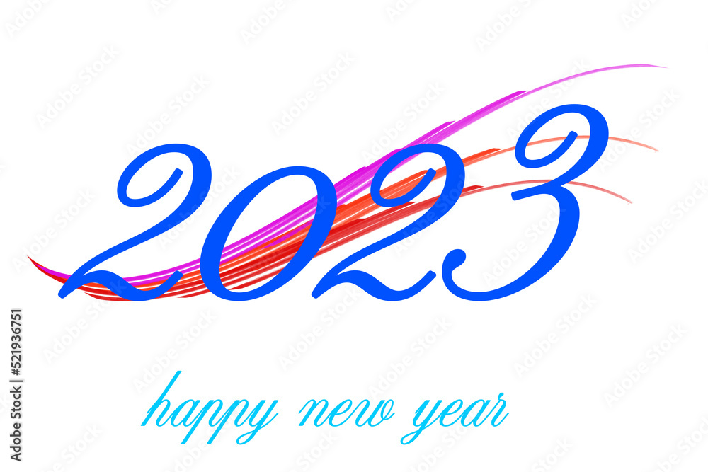 Fototapeta premium 2023年カラフルな Happy New Year