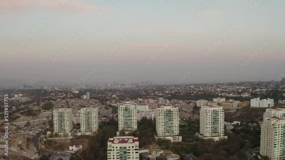 Mexico City Neighborhood Residential Buildings in La Enramada, Aerial Mexico City Neighborhood Residential Buildings in La Enramada, Aerial