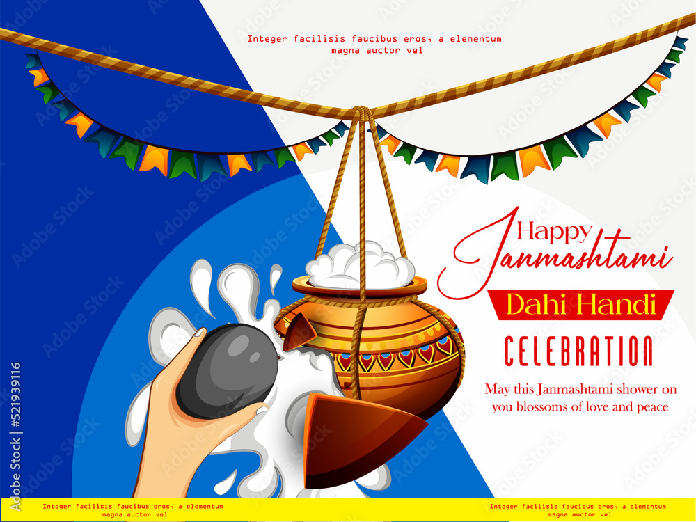 Beautiful Illustration Of Dahi Handi Traditional Poster Design For Hindu Festival Festival 