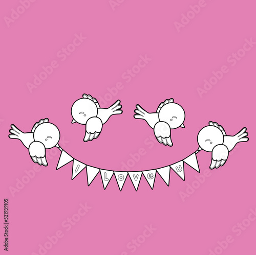 Love Birds Theme Digital Stamp
