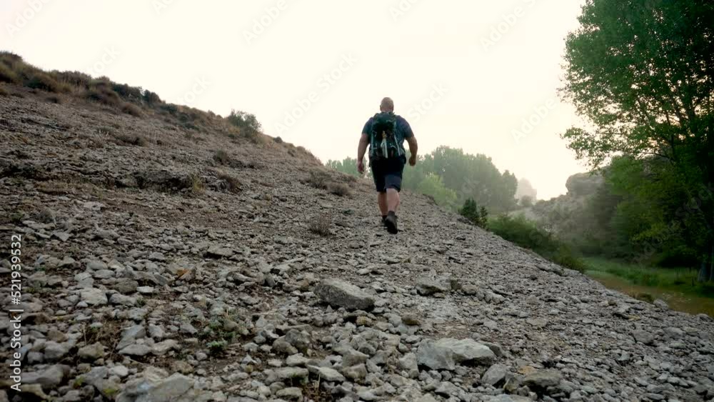 Man hiking in the nature