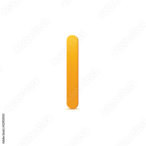 Popsicle stick in realistic vector illustration isolated on white background