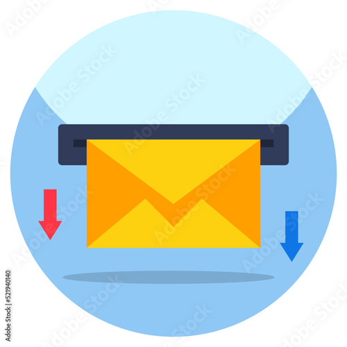 Editable design icon of incoming mail