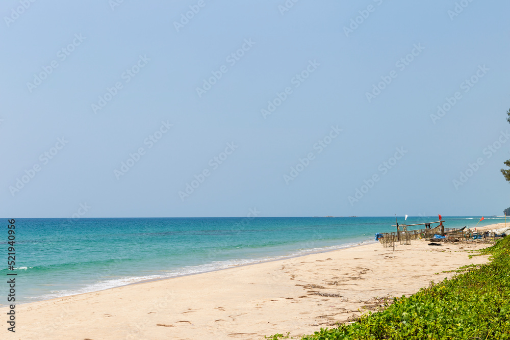 Tropical beach in south of Thailand, summer outdoor day light, peaceful island in tropical climate Asia