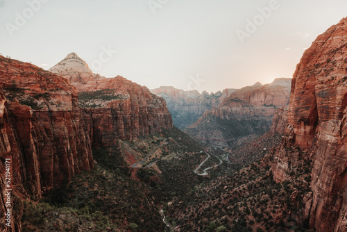 Sunset over Canyon Overlook in Zion National Park