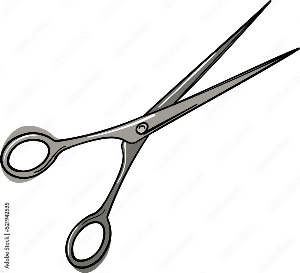 hairdressing equipment, tool, scissors, drawing, picture hairdressing equipment, tool, scissors, drawing, picture