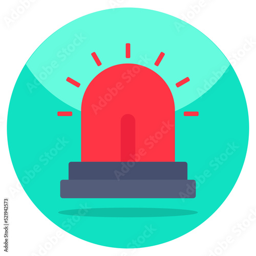 Revolving red light icon, vector design of siren