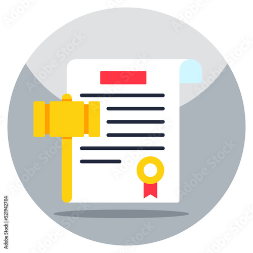 Editable design icon of legal paper 