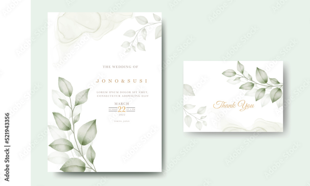 Eucalyptus Wedding Invitation card 