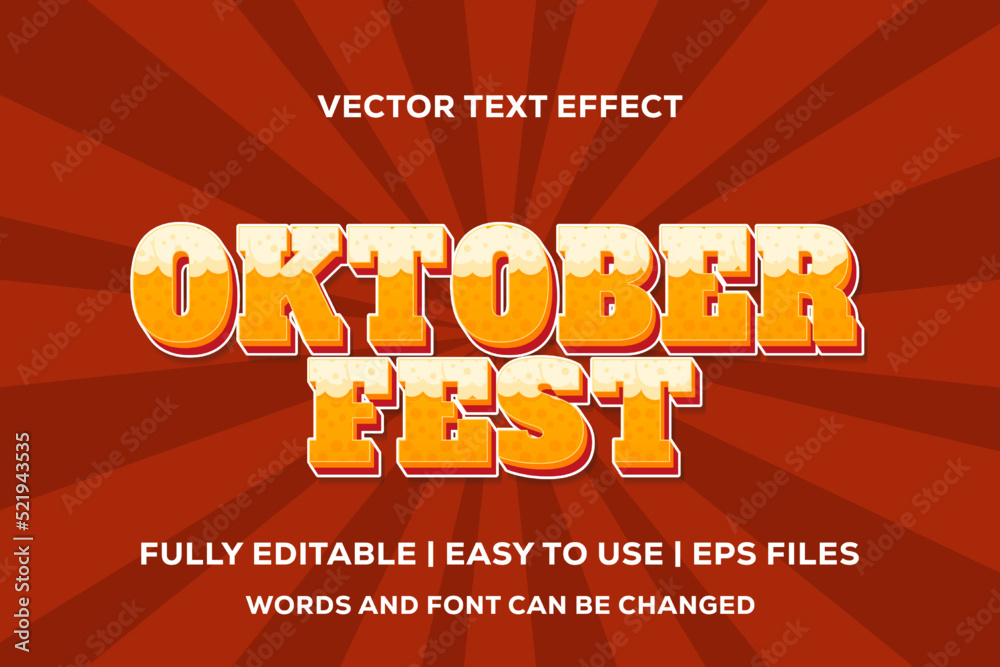 Oktoberfest vector text effect fully editable