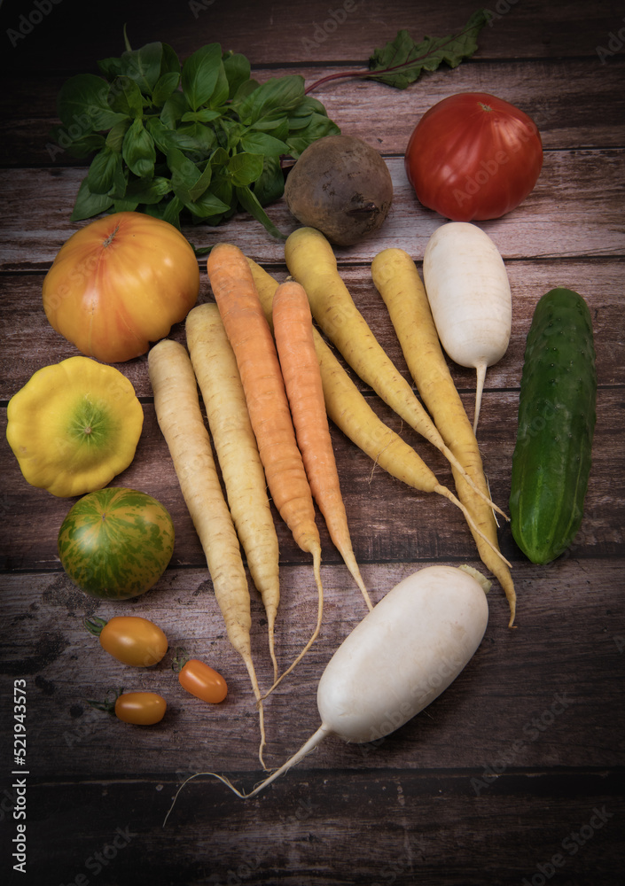 Fresh Vegetables of summer on wooden background, High quality photo Fresh Vegetables of summer on wooden background, High quality photo