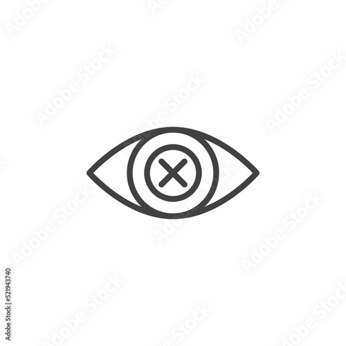 Diabetic retinopathy line icon photo