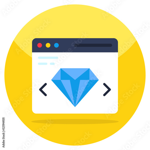 A colored design icon of premium website 