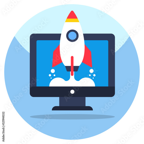 Creative design icon of system startup 
