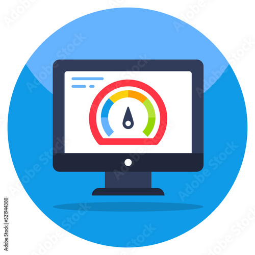 Vector design of web speed test, flat icon