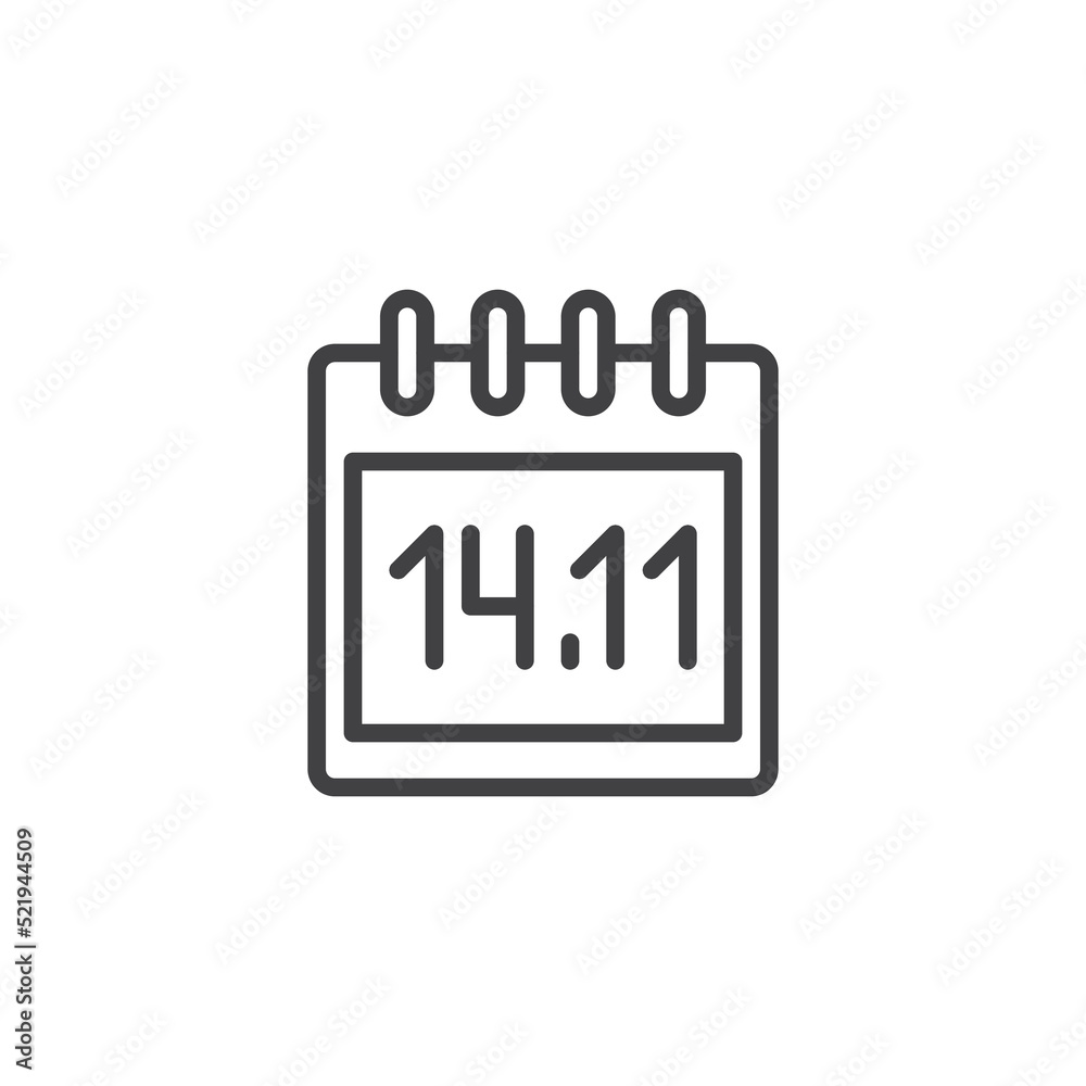 Diabetes day calendar line icon Diabetes day calendar line icon