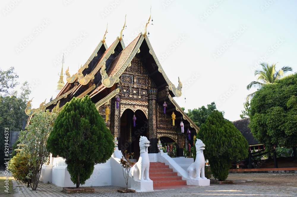 The main chapel of Wat Buddha-En in Mae Chaem District, Chiang Mai, THAILAND.