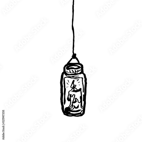candle in jar ink vector on white background