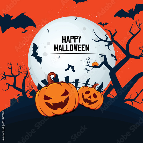 Happy halloween party background - Vector illustration