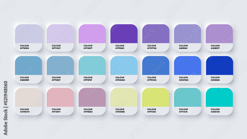 Pastel Colour Catalog Inspiration Samples in RGB Stock Vector Adobe Stock