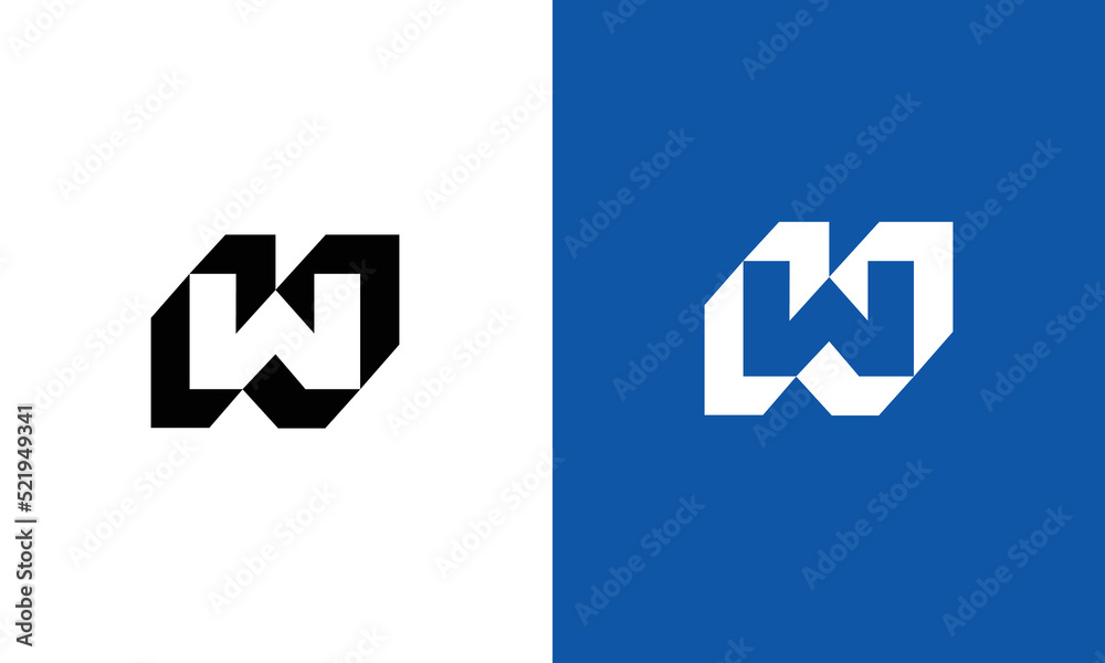 W Logo Letter Design Black and White colors Vector Illustration Modern Monogram Icon. W Logo Letter Design Black and White colors Vector Illustration Modern Monogram Icon.