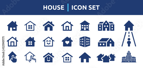 House icon set. Housing symbol vector illustration